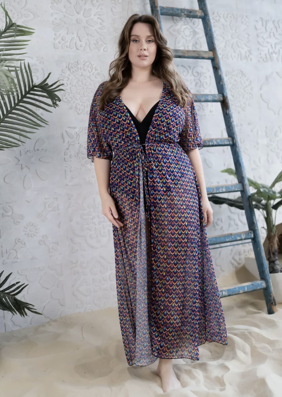 Туника пляжная FIANETA_3439_Чешуя розовая